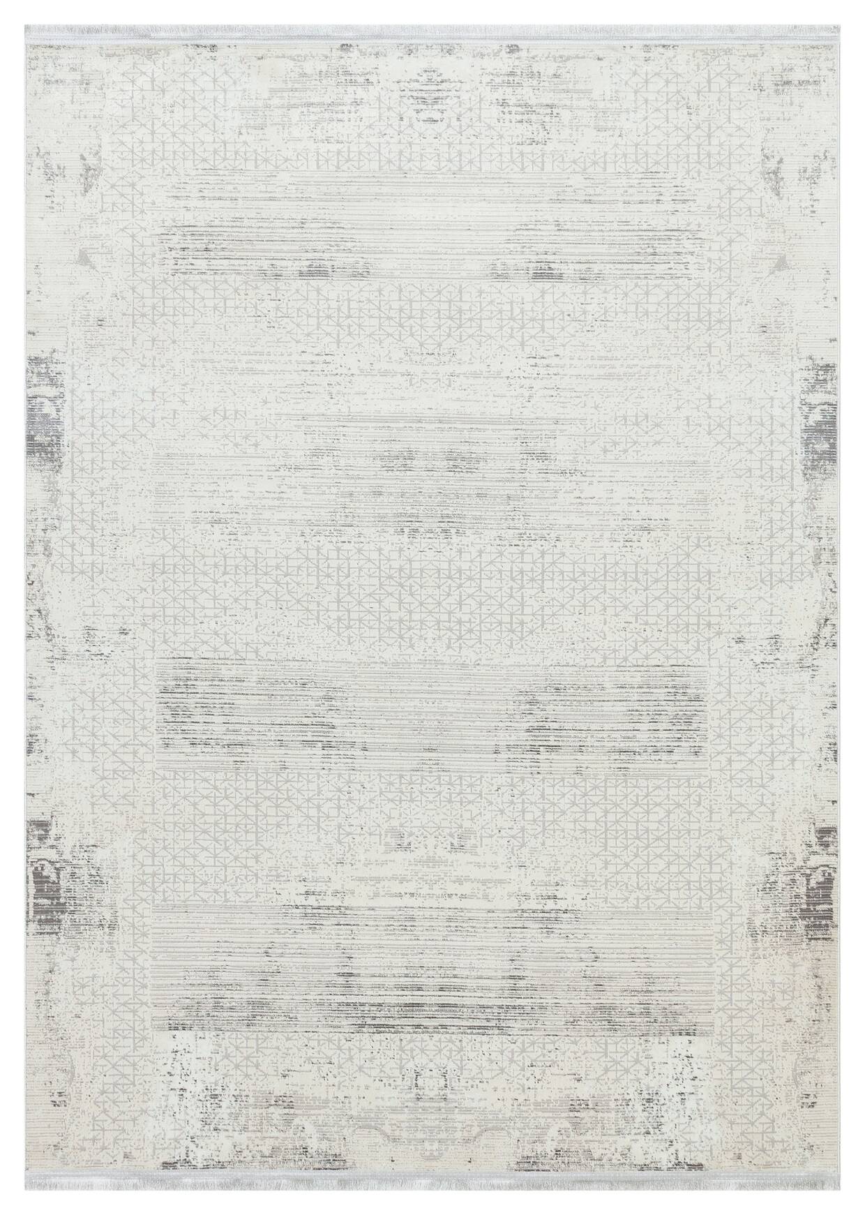 Riena 1191 Gri - Akrilik Polyester Halı | Kaymaz Tabanlı Dekoratif Halı